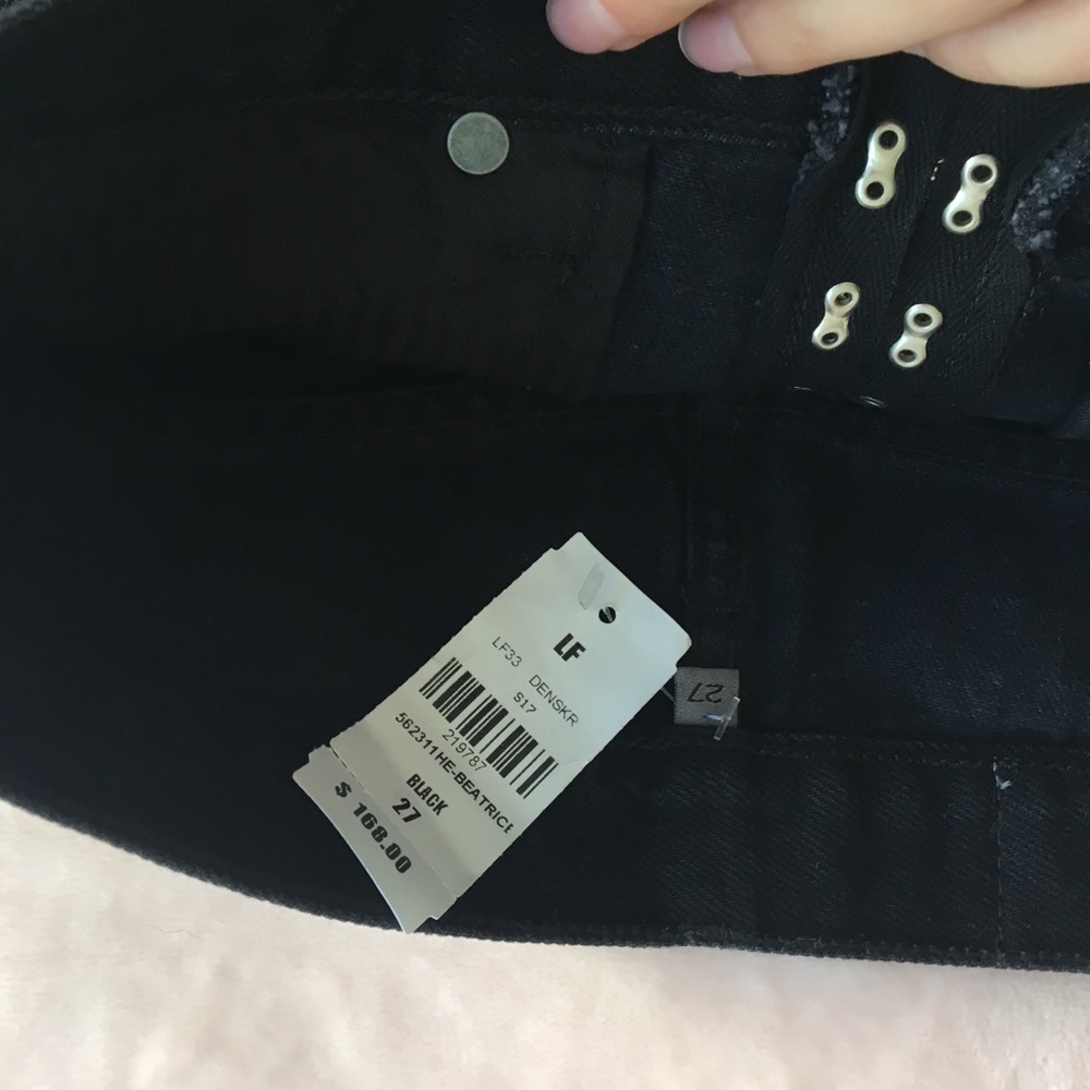 LF Carmar Black Hook Eye Denim Skirt - Picture 4 of 5